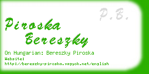 piroska bereszky business card